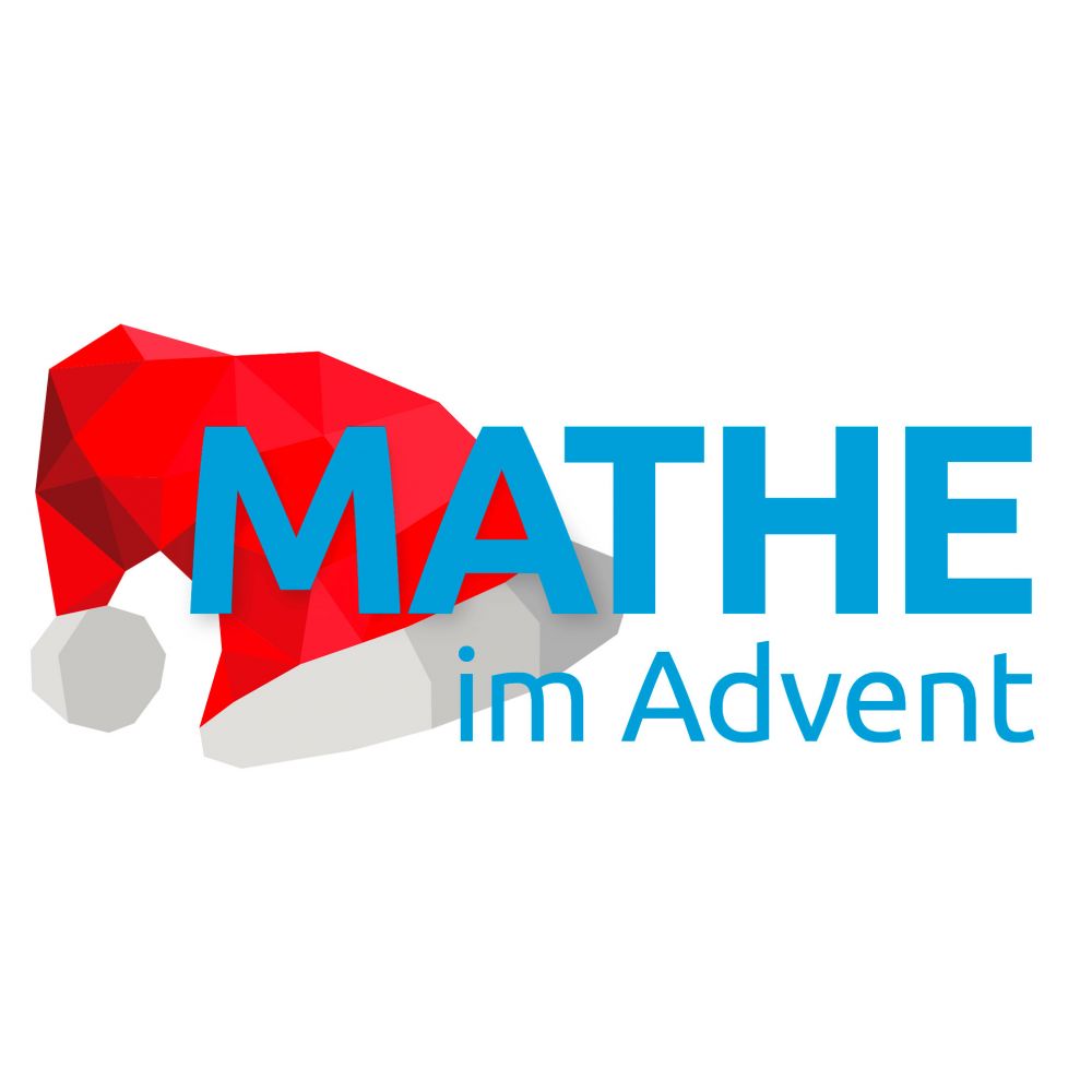 Mathe im Advent Logo mit Weihnachtsmannmütze