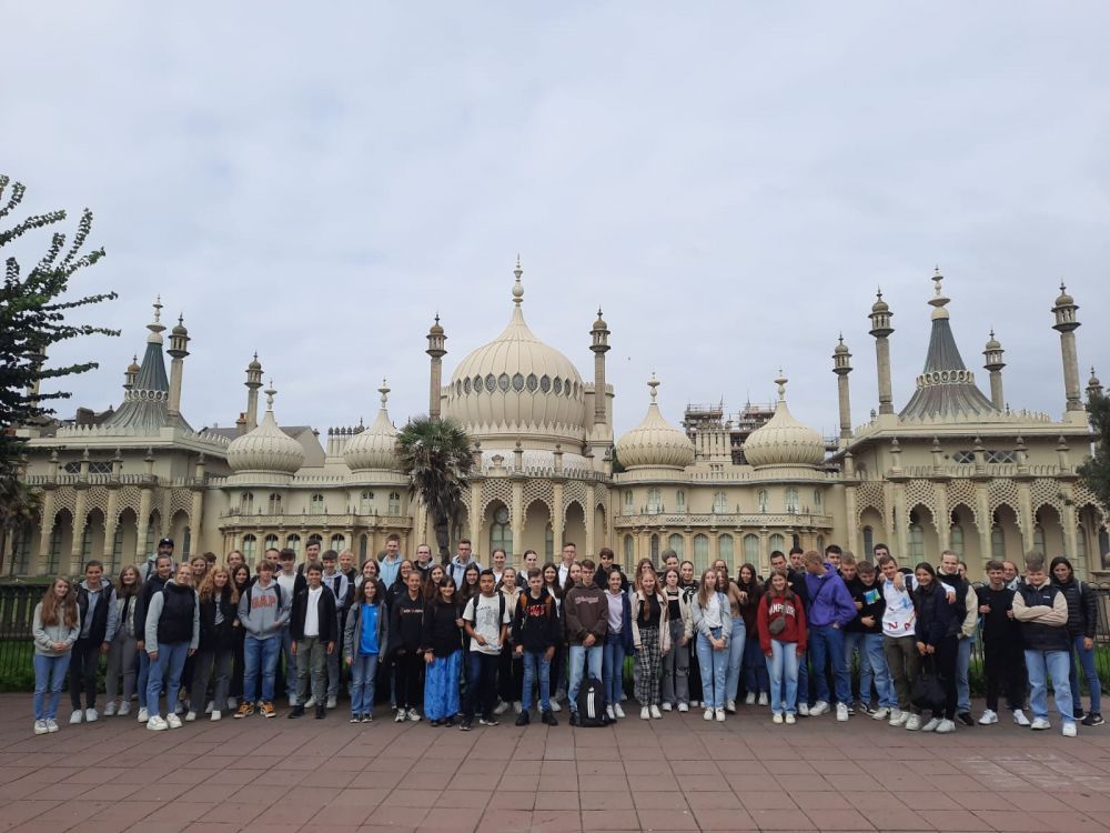 Schüler und Schülerinnen bei der England Reise