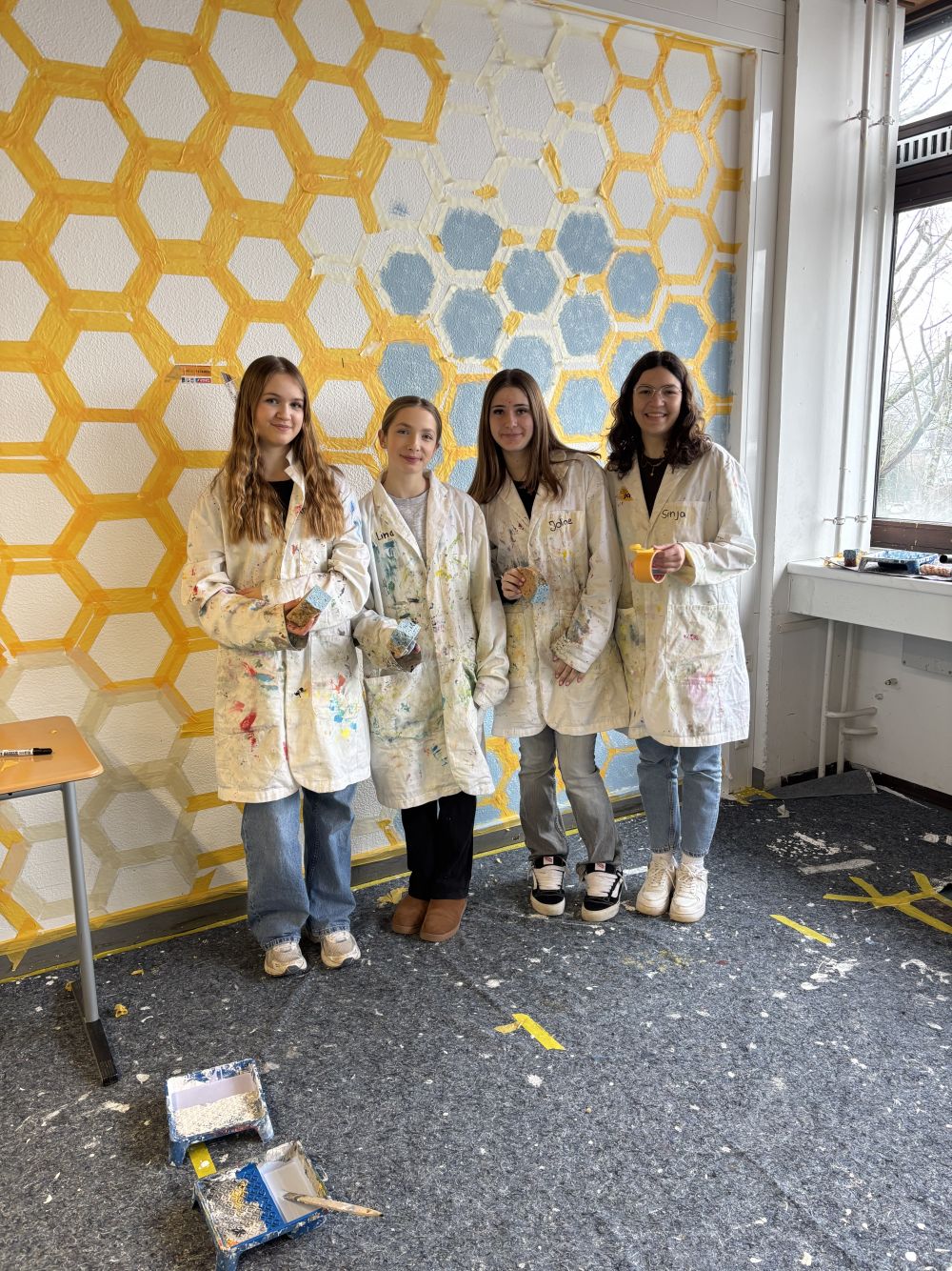 Vier der an der 72-Stunden-Aktion beteiligten Schülerinnen